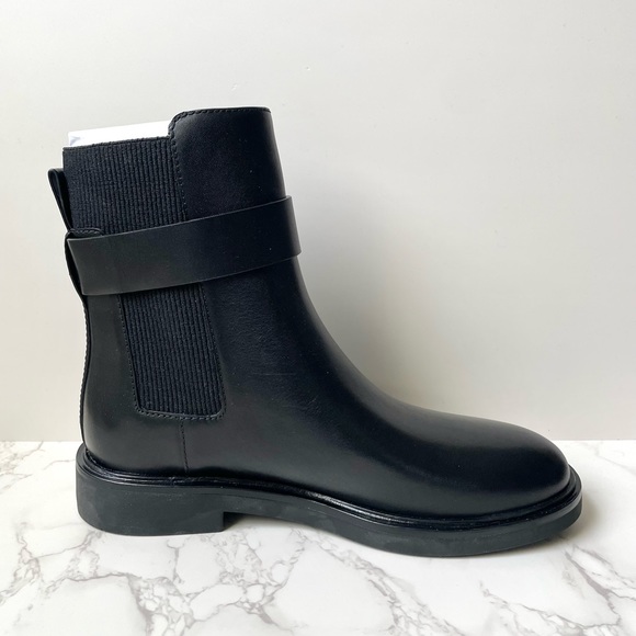 New Tory Burch Leather Double T Chelsea Monogram Ankle Boot Black - Picture 6 of 11